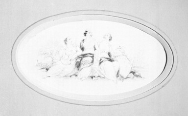 American. <em>Vignette J</em>, 1840s-1850s. Watercolor and graphite, 5 7/46 x 2 7/8 in.  (13.1 x 7.3 cm). Brooklyn Museum, Purchased with funds given by Mr. and Mrs. Leonard L. Milberg, 2000.106.10 (Photo: Brooklyn Museum, 2000.106.10_bw.jpg)