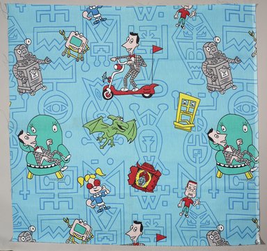 Herman Toys, Inc.. <em>Textile Sample</em>, 1986–1990. Printed synthetic fiber, 45 x 46 1/2 in.  (114.3 x 118.1 cm). Brooklyn Museum, Gift of Dr. Barry R. Harwood, 2000.2 (Photo: Brooklyn Museum, 2000.2_PS9.jpg)