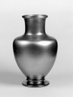 Tiffany Studios (1902-1932). <em>Vase</em>, ca. 1920. Opalescent glass, 13 x 8 x 8 in.  (33.0 x 20.3 x 20.3 cm). Brooklyn Museum, Gift of Richard L. Gaynor and Donald S. Gaynor in memory of their parents, Robert Samuel Gaynor and Pearl Russek Gaynor

, 2000.79.1. Creative Commons-BY (Photo: Brooklyn Museum, 2000.79.1_bw.jpg)