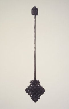 Amhara. <em>Hand Cross (mäsqäl)</em>, 15th century. Iron, 16 3/4 x 3 1/2 x 1/4 in.  (42.5 x 8.9 x 0.6 cm). Brooklyn Museum, Gift of Eric Goode, 2000.95.2. Creative Commons-BY (Photo: Brooklyn Museum, 2000.95.2_transp4762.jpg)