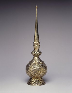  <em>Silver-Gilt Rosewater Sprinkler</em>, early 17th century. Silver, 11 5/8 x 3 1/4 in. (29.5 x 8.3 cm). Brooklyn Museum, Gift of Georgia and Michael de Havenon, 2001.5. Creative Commons-BY (Photo: Brooklyn Museum, 2001.5_SL1.jpg)