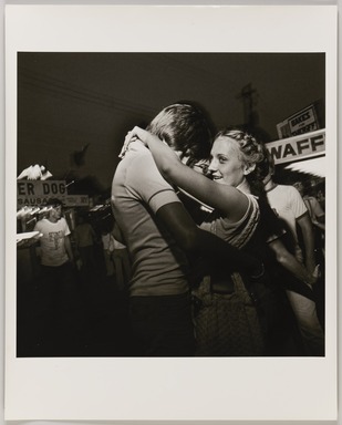 Larry Fink (American, born 1941). <em>[Untitled]  (Young Couple Dancing)</em>, 1980. Gelatin silver print, image:  14 1/3 x 14 1/2 in.  (36.4 x 36.8 cm);. Brooklyn Museum, Gift of Margaret Cammer, 2001.71.2. © artist or artist's estate (Photo: Brooklyn Museum, 2001.71.2_PS20.jpg)