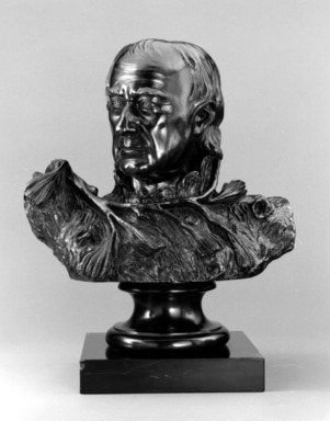 William Rush (American, 1756–1833). <em>Self Portrait (The Pine Knot Portrait)</em>, 1822; cast 1971. Bronze, stone base
, 22 x 17 x 11 in. (55.9 x 43.2 x 27.9 cm). Brooklyn Museum, Gift of Martha Fleischman, 2002.2. Creative Commons-BY (Photo: Brooklyn Museum, 2002.2_bw.jpg)