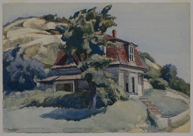 Edward Hopper (American, 1882–1967). <em>House at Riverdale</em>, 1928. Watercolor with graphite sketch on white, medium weight, roughly textured wove paper, 13 7/8 x 19 7/8 in. (35.2 x 50.5 cm). Brooklyn Museum, Bequest of Anita Steckler, 2003.1. © artist or artist's estate (Photo: Brooklyn Museum, 2003.1_PS20.jpg)