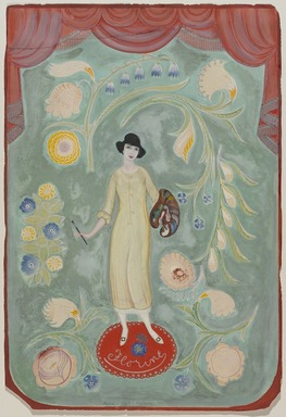 Adolfo Best Maugard (Mexican, 1891-1965). <em>Florine</em>, 1920. Gouache on paper, 21 7/8 x 14 13/16 in. (55.6 x 37.6 cm). Brooklyn Museum, Bequest of Richard J. Kempe, 2003.27.2 (Photo: Brooklyn Museum, 2003.27.2_PS9.jpg)
