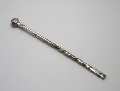 a silver bombilla mate from a small collection of antique silver