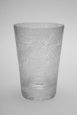 Sol LeWitt (American, 1928-2007). <em>Drinking Glass, One of a Set of Four</em>, 2002. Glass, 5 x 3 3/8 x 3 3/8 in. (12.7 x 8.6 x 8.6 cm). Brooklyn Museum, H. Randolph Lever Fund, 2003.56.4. Creative Commons-BY (Photo: Brooklyn Museum, 2003.56.4.jpg)