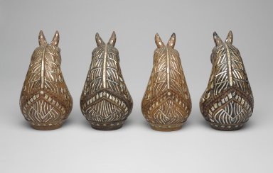  <em>Horse Chess Piece</em>. Wood, mother-of-pearl, 5 x 2 3/4 x 2 3/4 in. (12.7 x 7 x 7 cm). Brooklyn Museum, Gift of the Doris Duke Foundation, 2003.64.22. Creative Commons-BY (Photo: , 2003.64.19-.22_back.jpg)