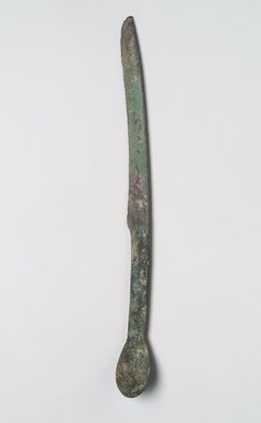  <em>Knife with Spoon Pommel</em>, first half of the 1st millennium B.C.E. Bronze, 10 x 15/16 x 3/4 in. (25.4 x 2.4 x 1.9 cm). Brooklyn Museum, Anonymous gift, 2003.82.9. Creative Commons-BY (Photo: Brooklyn Museum, 2003.82.9.jpg)