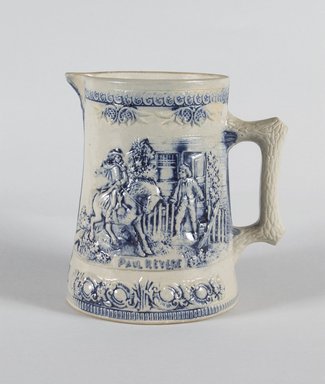 Attributed to Central New York Pottery (1890-1898). <em>Pitcher</em>, 1890-1906. Glazed stoneware and pewter, 6 3/4 x 6 1/2 x 5 1/4 in. (17.1 x 16.5 x 13.3 cm). Brooklyn Museum, Gift of Dr. and Mrs. Arthur Goldberg, 2003.85.6. Creative Commons-BY (Photo: Brooklyn Museum, 2003.85.6_PS5.jpg)