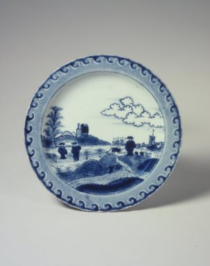  <em>Dish, One from a Set of Three</em>, 1725–1735. Porcelain with underglaze blue, 15/16 x 7 7/8 in. (2.4 x 20 cm). Brooklyn Museum, The Peggy N. and Roger G. Gerry Collection, 2004.28.158. Creative Commons-BY (Photo: , 2004.28.158.jpg)