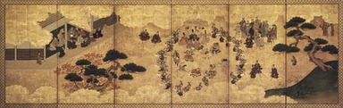  <em>Spring Festival</em>, ca. 1630. Pair of six-fold screens, ink, gold, and color on paper, each panel: 36 3/4 x 19 in. (93.3 x 48.3 cm). Brooklyn Museum, The Peggy N. and Roger G. Gerry Collection, 2004.28.251 (Photo: Brooklyn Museum, 2004.28.251.jpg)