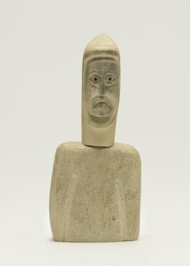 Cecilia N.. <em>Head and Torso of a Man</em>, 1950-1980. Bone, pigment, 5 x 2 1/8 x 1 3/8 in. (12.7 x 5.4 x 3.5 cm). Brooklyn Museum, Hilda and Al Schein Collection, 2004.79.38. Creative Commons-BY (Photo: Brooklyn Museum, 2004.79.38_front_PS11-1.jpg)