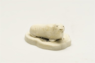 Inuit. <em>Walrus</em>, 1950–1980. Ivory, pigment, 1 1/4 x 2 1/2 x 1 5/8 in. (3.2 x 6.4 x 4.1 cm). Brooklyn Museum, Hilda and Al Schein Collection, 2004.79.58. Creative Commons-BY (Photo: Brooklyn Museum, 2004.79.58_overall_PS11-1.jpg)