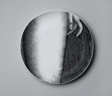 Piero Fornasetti (Italian, 1913–1988). <em>Plate, Eva</em>, ca. 1954. Glazed earthenware, 1 x 10 1/4 x 10 1/4 in. (2.5 x 26 x 26 cm). Brooklyn Museum, Gift of the Estate of Jane Adams Breed, 2005.37.13. Creative Commons-BY (Photo: Brooklyn Museum, 2005.37.13_PS2.jpg)