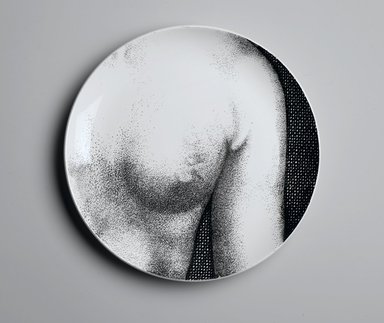 Piero Fornasetti (Italian, 1913–1988). <em>Plate, Eva</em>, ca. 1954. Glazed earthenware, 1 x 10 1/4 x 10 1/4 in. (2.5 x 26 x 26 cm). Brooklyn Museum, Gift of the Estate of Jane Adams Breed, 2005.37.17. Creative Commons-BY (Photo: Brooklyn Museum, 2005.37.17_PS2.jpg)