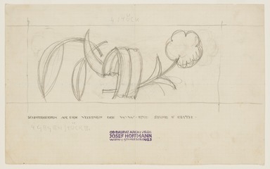 Josef Hoffmann (Austrian, 1870-1956). <em>Design Drawing</em>, ca. 1910. Graphite on grid paper, Framed: 12 1/2 x 19 3/4 in. (31.8 x 50.2 cm). Brooklyn Museum, Gift of Lisa M. Price, 2005.82.9 (Photo: Brooklyn Museum, 2005.82.9_PS11.jpg)