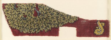  <em>Main Field Fragment of a Tree Carpet</em>, ca. 1650. Pashmina wool on silk foundation, 12 x 6 in. (30.5 x 15.2 cm). Brooklyn Museum, Gift of Nobuko Kajitani, 2006.46. Creative Commons-BY (Photo: Brooklyn Museum, 2006.46_PS4.jpg)