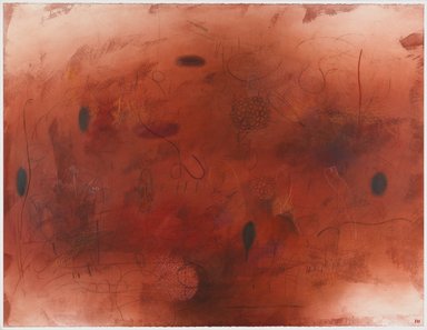 Emmi Whitehorse (Navajo, born 1957). <em>Fire Weed</em>, 1998. Chalk, graphite, pastel and oil on paper mounted on canvas, Sheet: 38 1/2 × 50 in. (97.8 × 127 cm). Brooklyn Museum, Gift of Hinrich Peiper and Dorothee Peiper-Riegraf in honor of Emmi Whitehorse, 2006.49. © artist or artist's estate (Photo: Brooklyn Museum, 2006.49_PS1.jpg)
