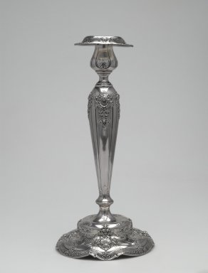 Gorham Manufacturing Company (1865–1961). <em>Candlestick, Model 74-8050-12 ½ IN</em>, ca. 1910. Silver, 12 5/8 x 5 1/2 in., 1.5 lb. (32.1 x 14 cm, 0.7kg). Brooklyn Museum, Gift of Elinor and William Appleby, 2006.52.2. Creative Commons-BY (Photo: Brooklyn Museum, 2006.52.2_PS6.jpg)