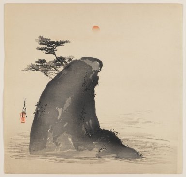 Ogata Gekko (Japanese, 1859-1920). <em>Island with Pine Trees</em>, ca. 1890-1910. Color woodblock print on paper, 8 3/8 x 9 3/8 in. (21.3 x 23.8 cm). Brooklyn Museum, Gift of the Estate of Dr. Eleanor Z. Wallace, 2007.32.69 (Photo: Brooklyn Museum, 2007.32.69_IMLS_PS3.jpg)
