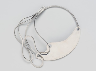 Art Smith (American, born Cuba, 1917-1982). <em>"Half & Half" Necklace</em>, designed by 1948. Silver, 6 11/16 x 7 9/16 x 7/8 in. (17 x 19.2 x 2.2 cm). Brooklyn Museum, Gift of Mark McDonald with thanks to Charles L. Russell, 2007.59. Creative Commons-BY (Photo: Brooklyn Museum, 2007.59_PS11.jpg)