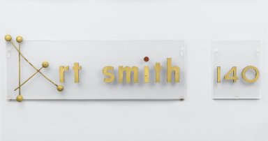 Art Smith (American, born Cuba, 1917-1982). <em>Shop Sign</em>, 1948-1979. Wood, paint, copper, "A": 12 1/2 × 14 in. (31.8 × 35.6 cm). Brooklyn Museum, Gift of Charles L. Russell, 2007.61.36a-m. Creative Commons-BY (Photo: Brooklyn Museum, 2007.61.36a-m_PS6.jpg)