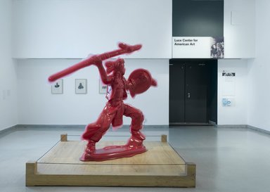 Yoram Wolberger (American, born Israel, 1963). <em>Red Indian #4 (Spearman)</em>, 2008. 3-D digital scanning, CNC digital sculpting, reinforced fiberglass composites, Urethane paint
, 75 x 75 x 22 in. (190.5 x 190.5 x 55.9 cm). Brooklyn Museum, Purchased with funds given by the Mark & Hilarie Moore Family Trust in memory of Robert H. Chaney, 2008.71. © artist or artist's estate (Photo: Brooklyn Museum, 2008.71_DIG_E2009_Wolberger_01_PS2.jpg)