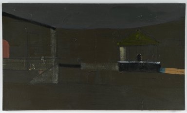 Merlin James (British, born 1960). <em>Detail-Temple</em>, 1995-1996. Acrylic on canvas, 20 7/8 x 35 3/4 in. (53 x 90.8 cm). Brooklyn Museum, Purchase gift of the Alex Katz Foundation, 2008.8. © artist or artist's estate (Photo: Brooklyn Museum, 2008.8_PS2.jpg)