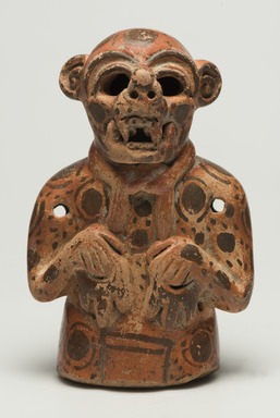 Maya. <em>Effigy Vessel in the Form of a Jaguar</em>, 400-500. Ceramic, pigment, 7 x 4 1/4 x 3 in. (17.8 x 10.8 x 7.6 cm). Brooklyn Museum, Gift in memory of Frederic Zeller, 2009.2.11. Creative Commons-BY (Photo: Brooklyn Museum, 2009.2.11_overall_PS11.jpg)