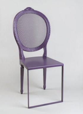 Uhuru Design (2003–Present). <em>Standard Side Chair</em>, designed and made 2009. Steel, beech, aluminum, oil-based enamel paint, 39 3/4 x 17 3/4 x 21 3/4 in. (101 x 45.1 x 55.2 cm). Brooklyn Museum, Gift of Uhuru Design, 2009.30. Creative Commons-BY (Photo: Brooklyn Museum, 2009.30_PS1.jpg)