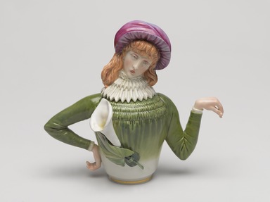 Attributed to Richard William Binns (English, 1819–1900). <em>Teapot</em>, patented December 21,1881, manufactured ca. 1882. Porcelain, H: 6 1/16 × 6 3/4 × 3 1/4 in. (15.4 × 17.1 × 8.3 cm). Brooklyn Museum, Bequest of Laura L. Barnes and gift of John D. Rockefeller III, by exchange, 2009.69a-b. Creative Commons-BY (Photo: , 2009.69a-b_front_PS9.jpg)