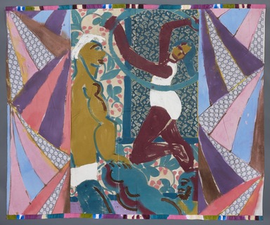 Robert Kushner (American, born 1949). <em>Etude</em>, 1979. Acrylic and metallic chiffon on canvas, Storage (Stored rolled): 7 x 90 x 7 in. (17.8 x 228.6 x 17.8 cm). Brooklyn Museum, Gift of The Solomon Foundation, 2009.7.2. © artist or artist's estate (Photo: Brooklyn Museum, 2009.7.2_front_Reference_PS11.jpg)