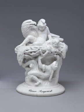 Karl L. H. Müller (American, born Germany, 1820–1887). <em>"Chinese Argument" Figural Group</em>, ca. 1882. Porcelain, H: 11 1/4 in. (28.6 cm). Brooklyn Museum, Gift of John D. Rockefeller III and Eleanor Wallace, by exchange, 2009.70. Creative Commons-BY (Photo: Brooklyn Museum, 2009.70_PS9.jpg)