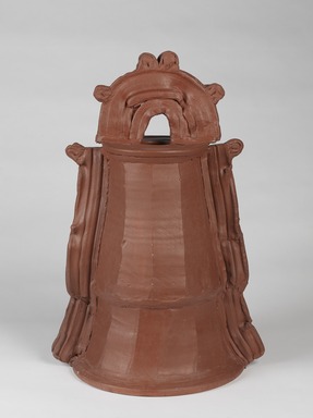 Betty Woodman (American, 1930-2018). <em>Terra Sigillatta Bell</em>, 1975. Glazed earthenware, 24 1/2 x 16 1/4 x 13 1/4 in. (62.2 x 41.3 x 33.7 cm). Brooklyn Museum, Gift of Charles Woodman and Andrea Torrice, 2009.79. © artist or artist's estate (Photo: , 2009.79_PS9.jpg)