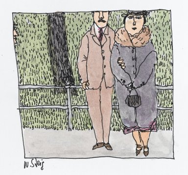 William Steig (American, 1907-2003). <em>[Untitled] (Snapshot (Cropped Hands))</em>. Pen and ink and watercolor on paper Brooklyn Museum, Gift of Jeanne Steig, 2010.20.102. © artist or artist's estate (Photo: Brooklyn Museum, 2010.20.102_PS4.jpg)