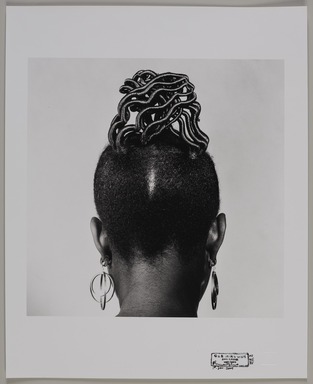 J. D. 'Okhai Ojeikere (Nigerian, 1930-2014). <em>Modern Suku</em>, 1974 (printed 2010). Gelatin silver photograph, Sheet: 20 x 16 in. (50.8 x 40.6 cm). Brooklyn Museum, Gift of Donald T. Johnson and Robert Smith, by exchange, 2010.33.4. © artist or artist's estate (Photo: Brooklyn Museum, 2010.33.4_overall_PS20.jpg)