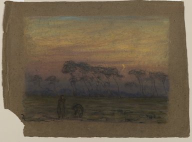 Edward Mitchell Bannister (American, 1828-1901). <em>Untitled</em>, ca. 1885. Pastel on paper, sight: 7 1/2 x 10 1/2 in. (19.1 x 26.7 cm). Brooklyn Museum, Gift of the Elisha Hawkins Collection of African and African American Art, 2011.1.1 (Photo: Brooklyn Museum, 2011.1.1_PS6.jpg)