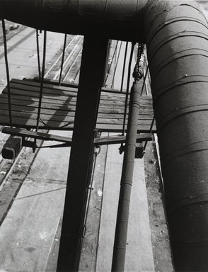 Nathan Lerner (American, 1913-1997). <em>Pipes and Tracks (Pipe Forms)</em>, 1937, printed later. Gelatin silver photograph, Sheet: 12 7/8 x 10 7/8 in. (32.7 x 27.6 cm). Brooklyn Museum, Gift of Kiyoko Lerner, 2011.25.22. © artist or artist's estate (Photo: Brooklyn Museum, 2011.25.22_PS4.jpg)