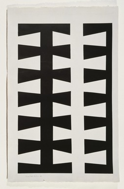 Leon Polk Smith (American, 1906-1996). <em>Untitled</em>, 1953. Ink or opaque watercolor on painted paper, 40 3/4 × 25 3/4 in. (103.5 × 65.4 cm). Brooklyn Museum, Bequest of Leon Polk Smith, 2011.27.2. © artist or artist's estate (Photo: Brooklyn Museum, 2011.27.2_SL3.jpg)