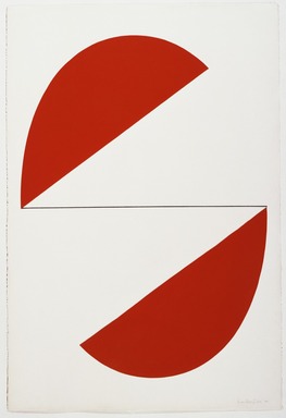Leon Polk Smith (American, 1906-1996). <em>Untitled</em>, 1981. Painted cloth collage and ink on paper, 60 × 40 1/8 in. (152.4 × 101.9 cm). Brooklyn Museum, Bequest of Leon Polk Smith, 2011.27.5. © artist or artist's estate (Photo: Brooklyn Museum, 2011.27.5_SL3.jpg)