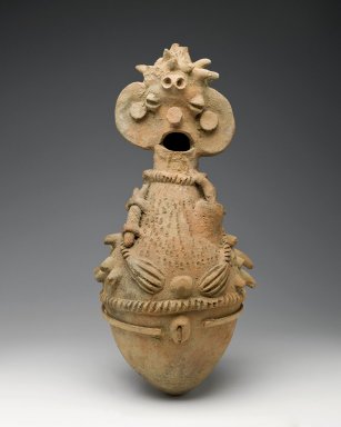 Longuda. <em>Vessel for Kwandalha Divination</em>, 20th century. Terracotta
, 18 7/8 x 8 11/16 x 7 1/2 in. (48 x 22 x 19 cm). Brooklyn Museum, Gift of Dr. and Mrs. Ernst Anspach, by exchange, 2011.2. Creative Commons-BY (Photo: Brooklyn Museum, 2011.2_PS6.jpg)