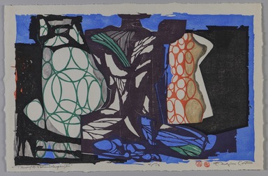 Eldzier Cortor (American, 1916–2015). <em>Trio/Assemblage I</em>., 14 x 21 in. (35.6 x 53.3 cm). Brooklyn Museum, Gift of Eldzier Cortor in memory of Sophia Cortor, 2012.81.12. © artist or artist's estate (Photo: Brooklyn Museum, 2012.81.12_PS20.jpg)