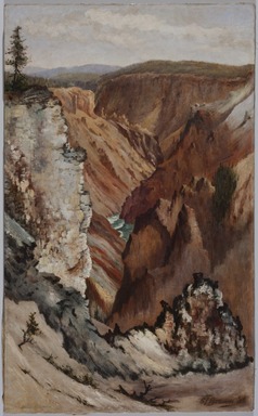 Grafton Tyler Brown (American, 1841-1918). <em>Grand Canyon, Yellowstone</em>, 1886. Oil on canvas, Canvas: 29 3/4 x 17 1/2 in. (75.6 x 44.5 cm). Brooklyn Museum, Gift of Milton and Nancy Washington, 2012.92 (Photo: Brooklyn Museum, 2012.92_PS11.jpg)