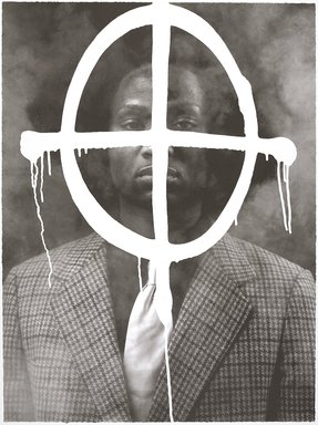 Rashid Johnson (American, born 1977). <em>Thurgood in the House of Chaos</em>, 2009. Photolithograph, 30 x 22 in. (76.2 x 55.9 cm). Brooklyn Museum, Gift of Exit Art, 2013.30.28. © artist or artist's estate (Photo: Brooklyn Museum, 2013.30.28_PS9.jpg)
