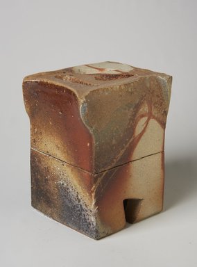 Isezaki Jun (Japanese, born 1936). <em>Incense Burner</em>, 2008. Stoneware with ash glaze; bizen ware, 2013.83.22a: 2 3/4 x 3 3/4 x 3 15/16 in. (7 x 9.5 x 10 cm). Brooklyn Museum, Gift of Shelly and Lester Richter, 2013.83.22a-b. Creative Commons-BY (Photo: Brooklyn Museum, 2013.83.22a-b_PS11.jpg)