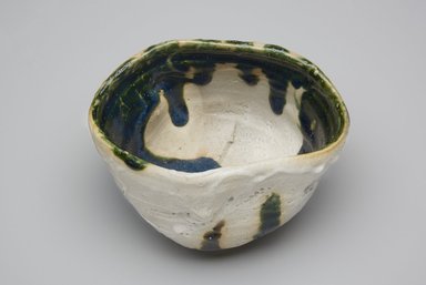 Koie Ryoji (Japanese, born 1938). <em>Tea Bowl</em>, 2005. Stoneware with glaze; oribe ware, 4 5/16 x 5 7/8 in. (11 x 15 cm). Brooklyn Museum, Gift of Shelly and Lester Richter, 2013.83.27. Creative Commons-BY (Photo: Brooklyn Museum, 2013.83.27_view1_PS4.jpg)