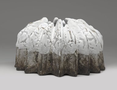 Koike Shoko (Japanese, born 1943). <em>Vessel in the Shape of an Anemone</em>, 1990s. Stoneware with white and iridescent glaze, 7 7/8 x 14 3/8 x 14 3/8 in. (20 x 36.5 x 36.5 cm). Brooklyn Museum, Gift of Shelly and Lester Richter, 2013.83.34. Creative Commons-BY (Photo: Brooklyn Museum, 2013.83.34_view1_PS9.jpg)