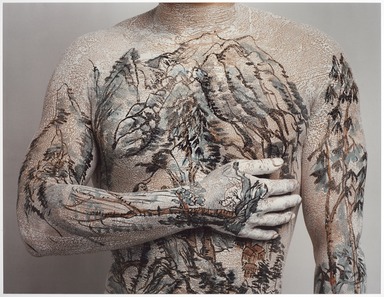 Huang Yan (Chinese, born 1966). <em>Chinese Landscape Tattoo</em>, 1999. Chromogenic photograph, frame: 40 × 49 × 1 1/2 in. (101.6 × 124.5 × 3.8 cm). Brooklyn Museum, Gift of David Solo, 2014.35.1. © artist or artist's estate (Photo: Brooklyn Museum (Photo: Jonathan Dorado), 2014.35.1_PS9.jpg)