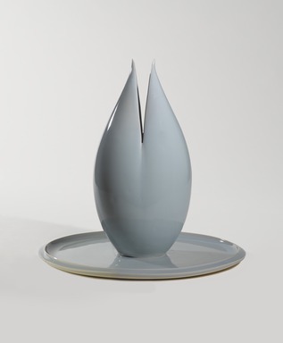 Kawase Shinobu (Japanese, born 1950). <em>Incense Burner in the Shape of a Lotus</em>, 2008. Celadon glazed porcelain, burner: 12 1/8 x 3 7/8 x 4 in. (30.8 x 9.8 x 10.2 cm). Brooklyn Museum, Gift of Joan B. Mirviss in honor of the artist, 2014.61a-c. Creative Commons-BY (Photo: Brooklyn Museum, 2014.61a-c_PS9.jpg)